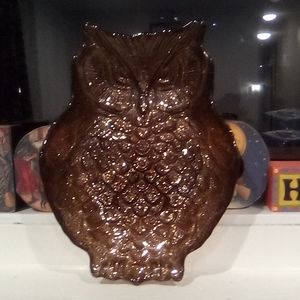 Glitter Sparkle Owl Dish and Retro Vintage Style Shakers